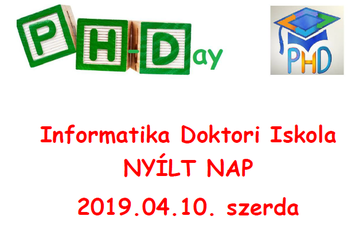 PhDAY-Informatika Doktori Iskola nyílt napja április 10-én