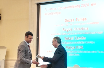 Farkas Gyula emlékdíjat kapott Dózsa Tamás doktorandusz hallgató, a HUN-REN SZTAKI kutatója