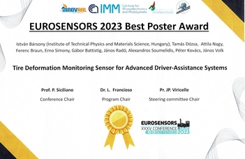 EUROSENSORS 2023 BEST POSTER AWARD a Numerikus Analízis Tanszék kutatócsoportjának